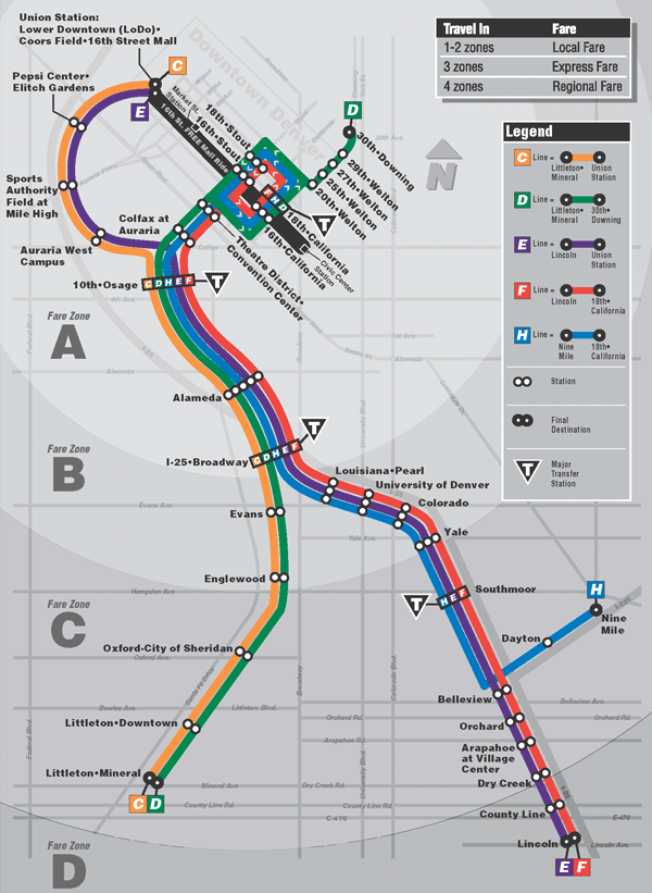 Denver Light Rail Map Denver Light Rail Map